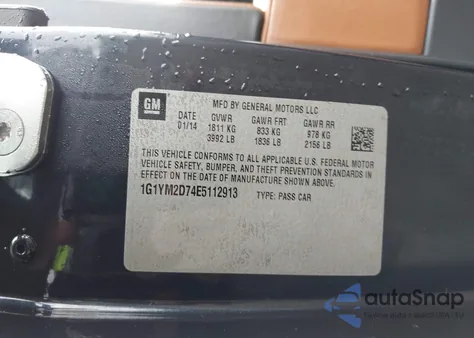 2014 Chevrolet Corvette Stingray Z51 z USA, uszkodzony, nr VIN 1G1YM2D74E5112913